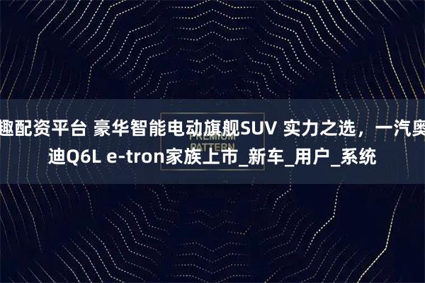 趣配資平臺 豪華智能電動旗艦SUV 實力之選，一汽奧迪Q6L e-tron家族上市_新車_用戶_系統